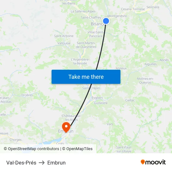Val-Des-Prés to Embrun map