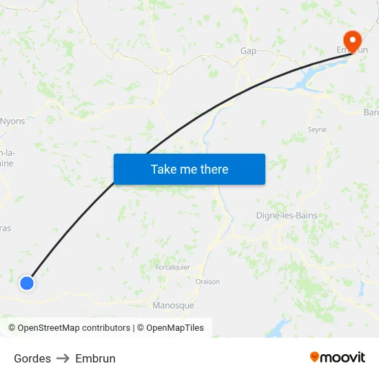 Gordes to Embrun map