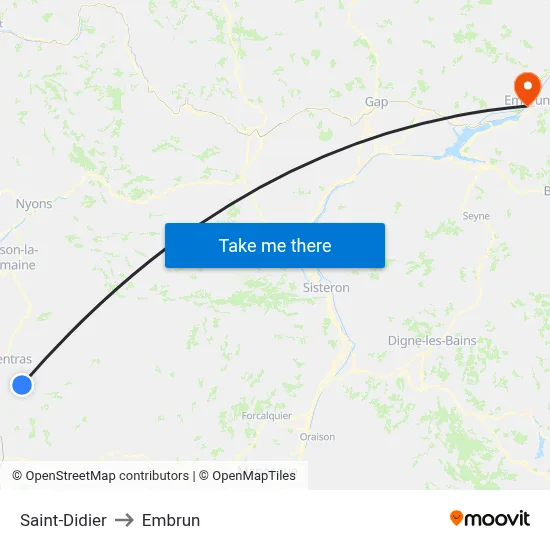 Saint-Didier to Embrun map