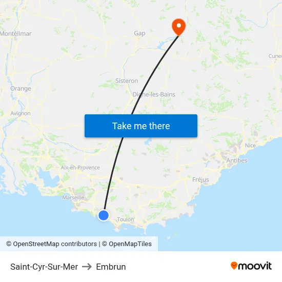 Saint-Cyr-Sur-Mer to Embrun map