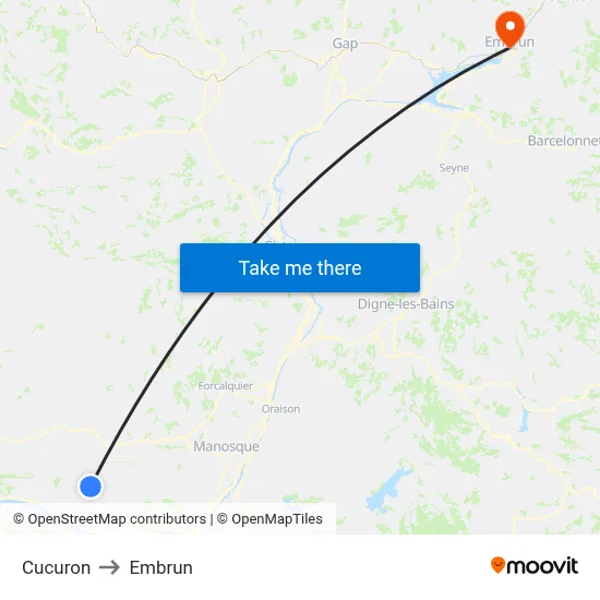 Cucuron to Embrun map