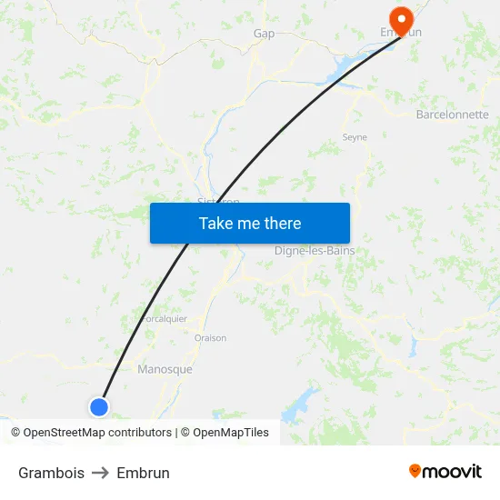 Grambois to Embrun map