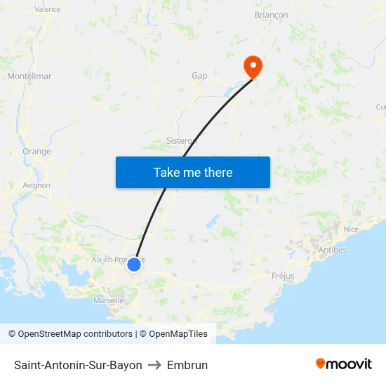 Saint-Antonin-Sur-Bayon to Embrun map
