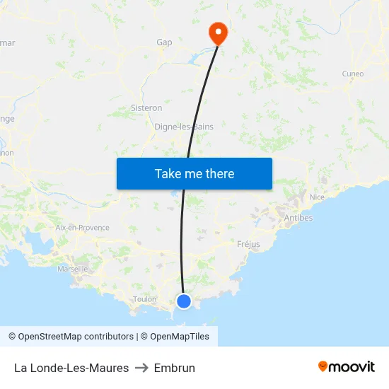 La Londe-Les-Maures to Embrun map
