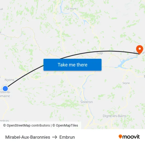 Mirabel-Aux-Baronnies to Embrun map