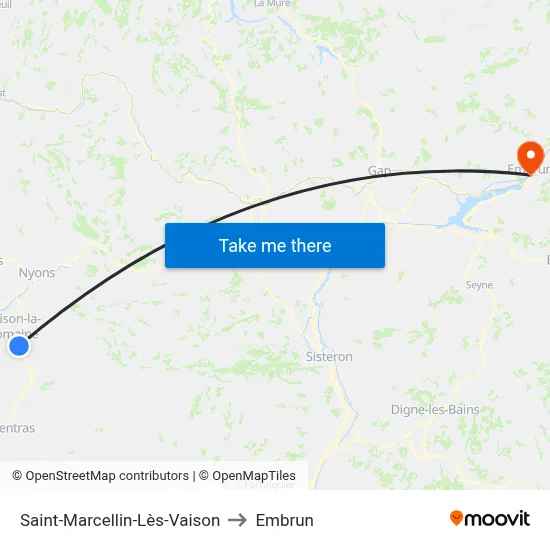 Saint-Marcellin-Lès-Vaison to Embrun map