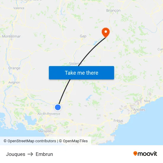 Jouques to Embrun map