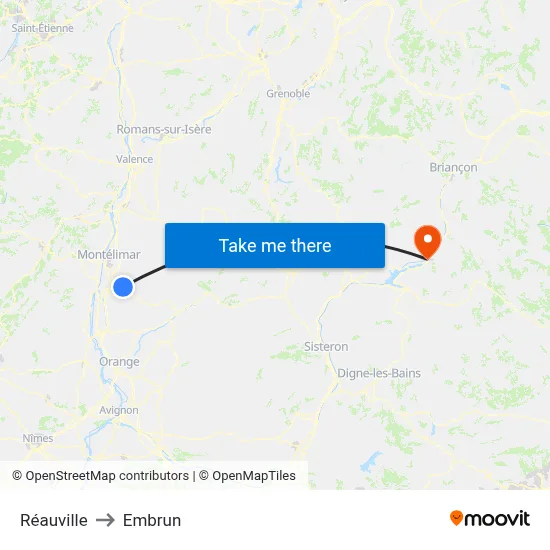 Réauville to Embrun map