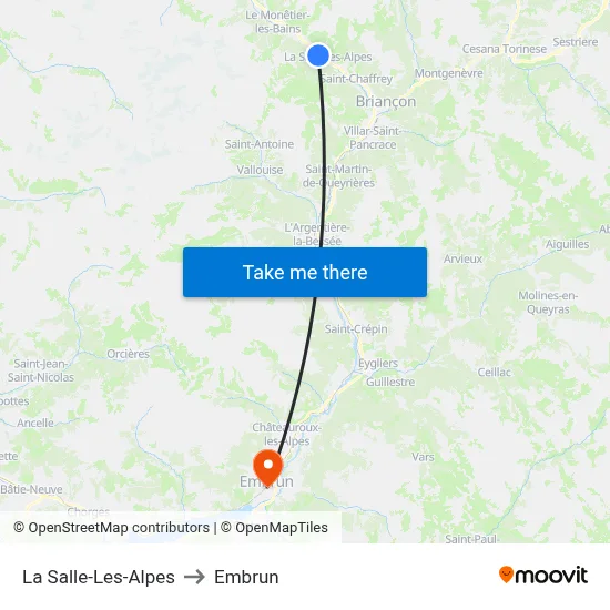 La Salle-Les-Alpes to Embrun map