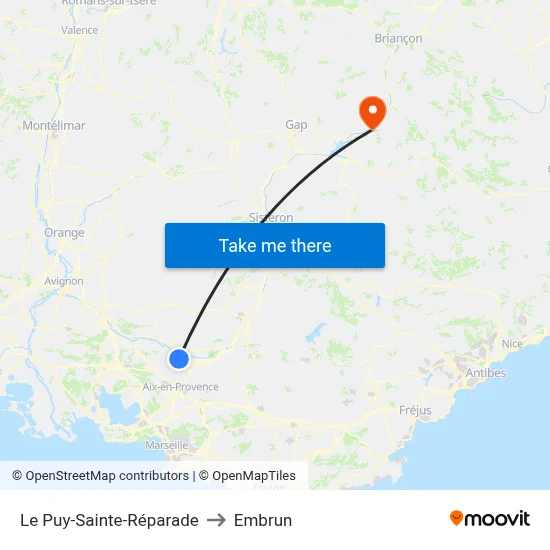 Le Puy-Sainte-Réparade to Embrun map
