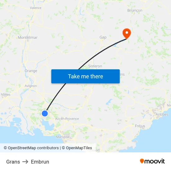 Grans to Embrun map
