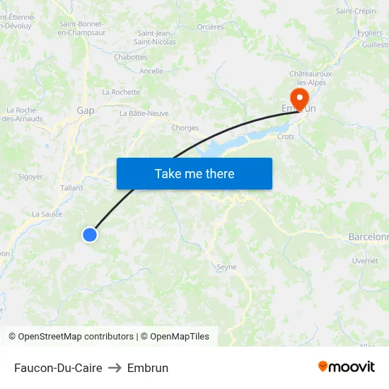 Faucon-Du-Caire to Embrun map