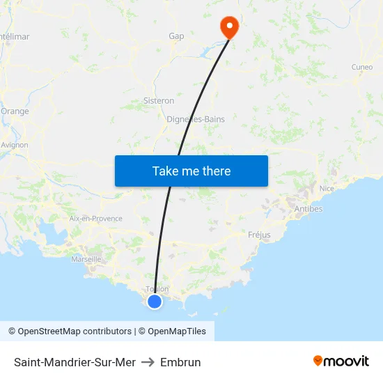 Saint-Mandrier-Sur-Mer to Embrun map