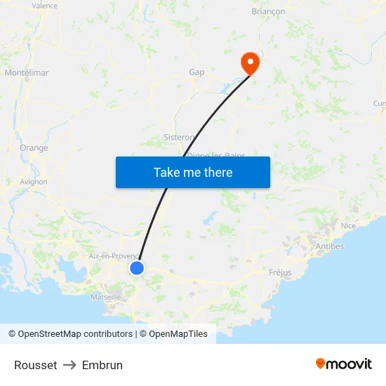 Rousset to Embrun map