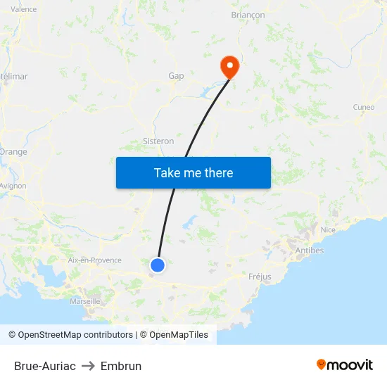Brue-Auriac to Embrun map