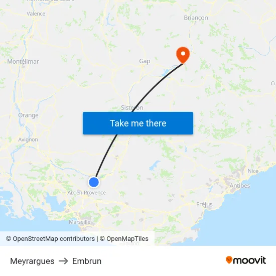 Meyrargues to Embrun map