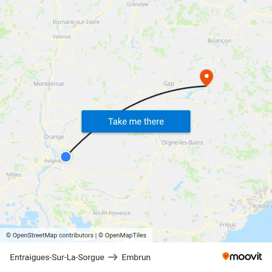 Entraigues-Sur-La-Sorgue to Embrun map