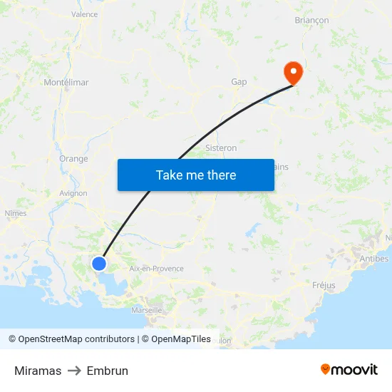 Miramas to Embrun map