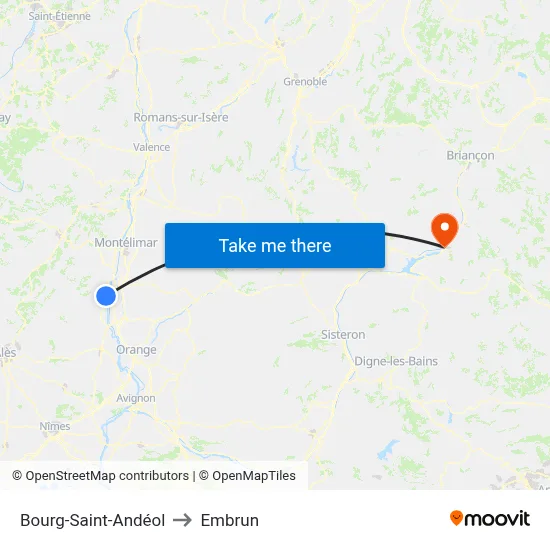 Bourg-Saint-Andéol to Embrun map