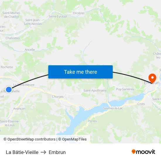La Bâtie-Vieille to Embrun map