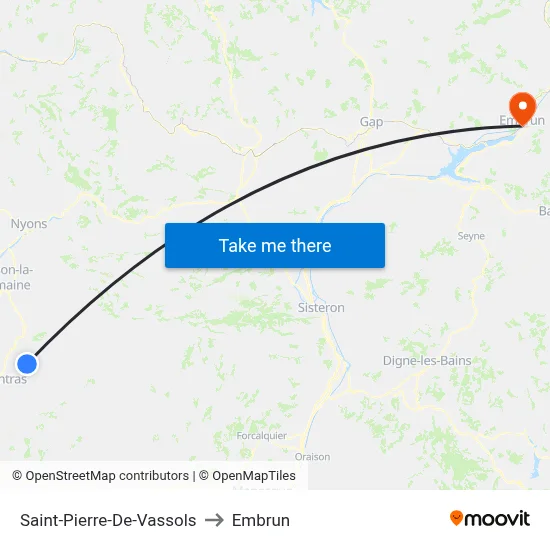 Saint-Pierre-De-Vassols to Embrun map