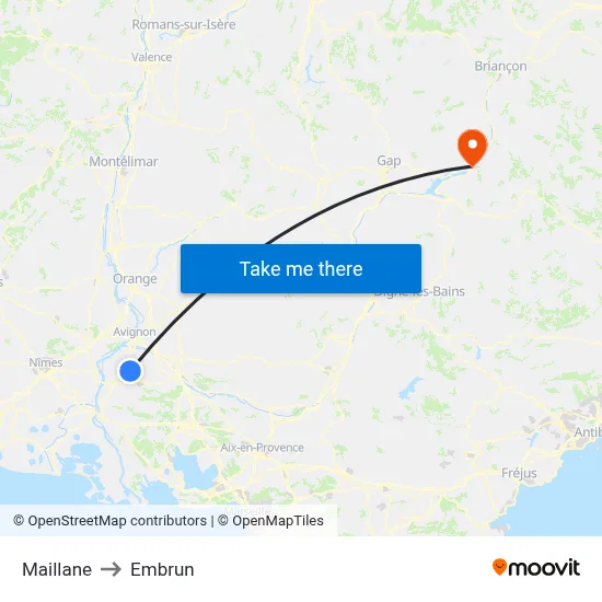 Maillane to Embrun map