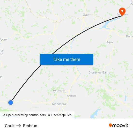 Goult to Embrun map
