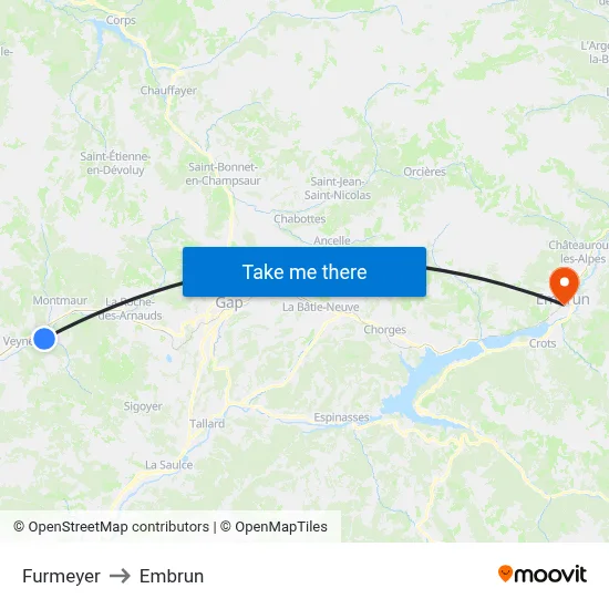 Furmeyer to Embrun map