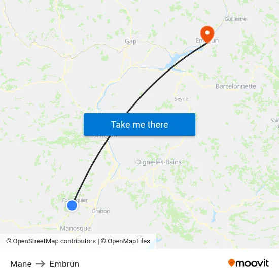 Mane to Embrun map