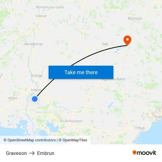 Graveson to Embrun map