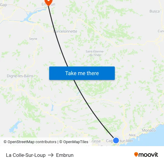 La Colle-Sur-Loup to Embrun map