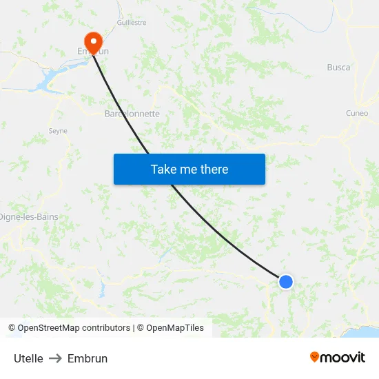 Utelle to Embrun map