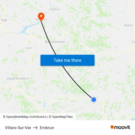 Villars-Sur-Var to Embrun map