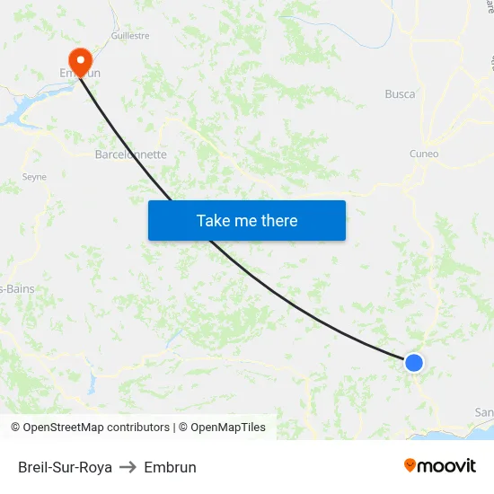 Breil-Sur-Roya to Embrun map