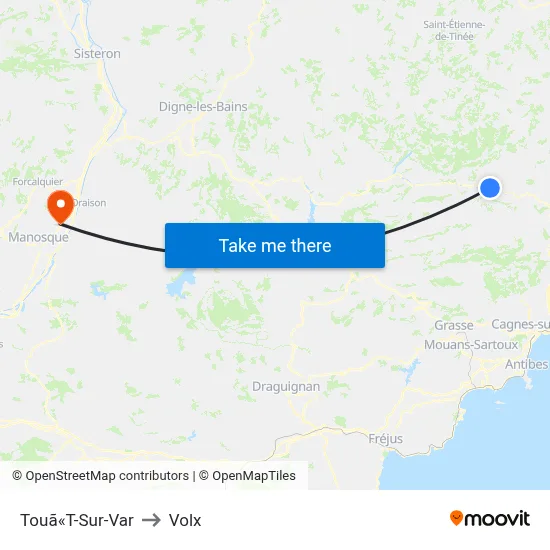 Touã«T-Sur-Var to Volx map