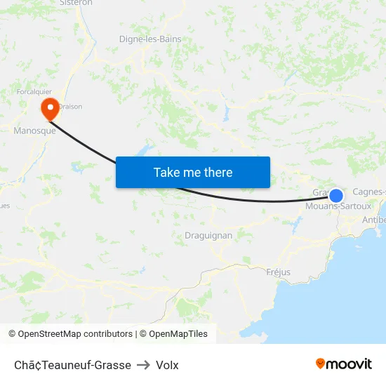 Chã¢Teauneuf-Grasse to Volx map