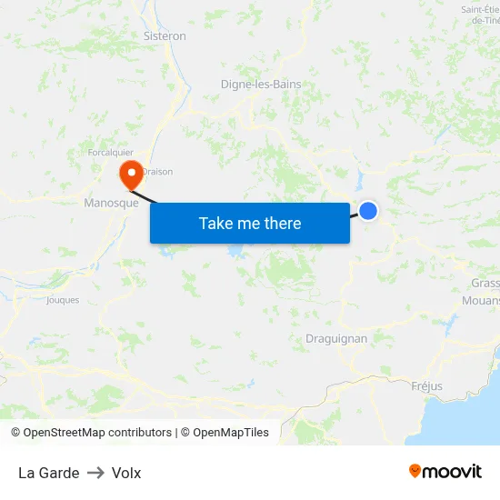La Garde to Volx map