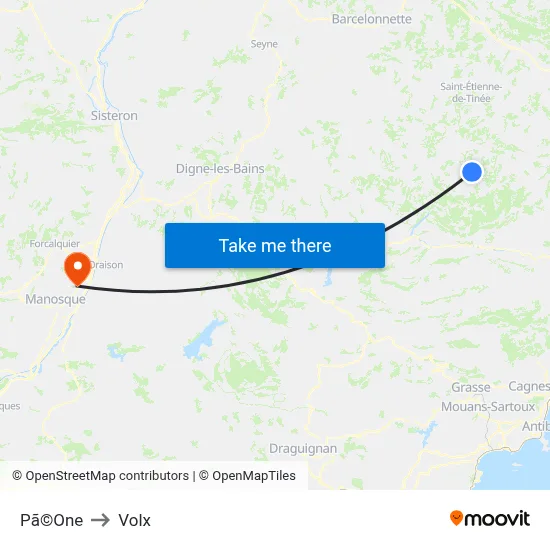 Pã©One to Volx map