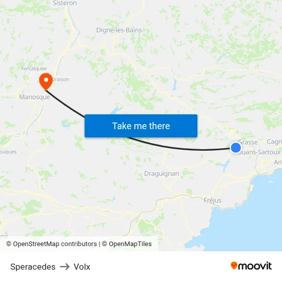 Speracedes to Volx map
