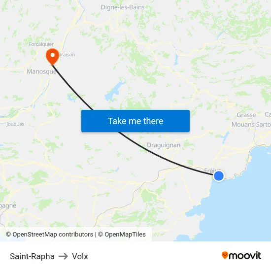 Saint-Rapha to Volx map