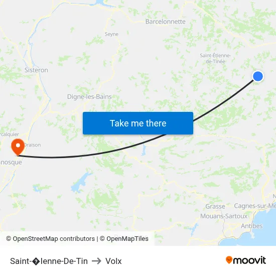 Saint-�Ienne-De-Tin to Volx map