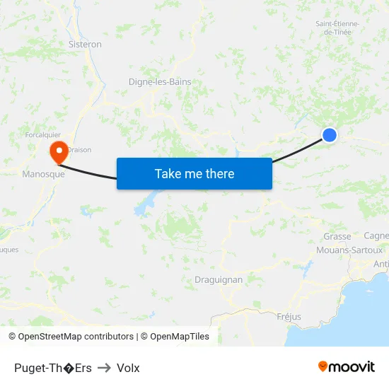 Puget-Th�Ers to Volx map