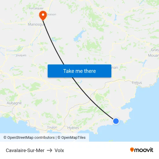 Cavalaire-Sur-Mer to Volx map