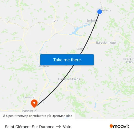 Saint-Clément-Sur-Durance to Volx map