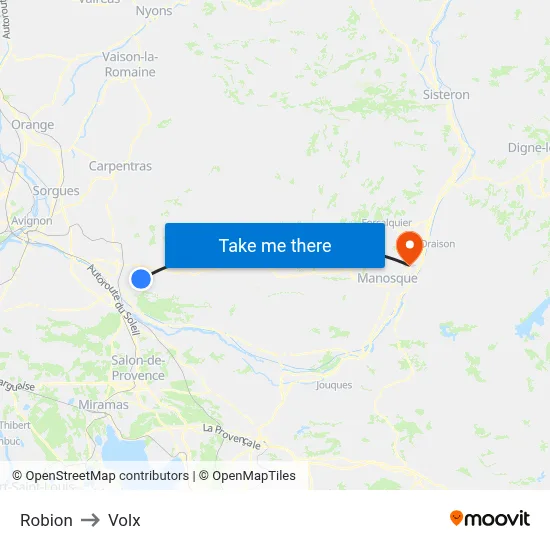 Robion to Volx map