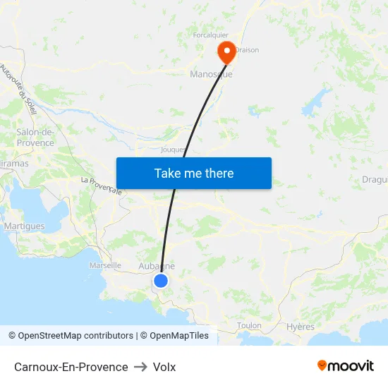 Carnoux-En-Provence to Volx map