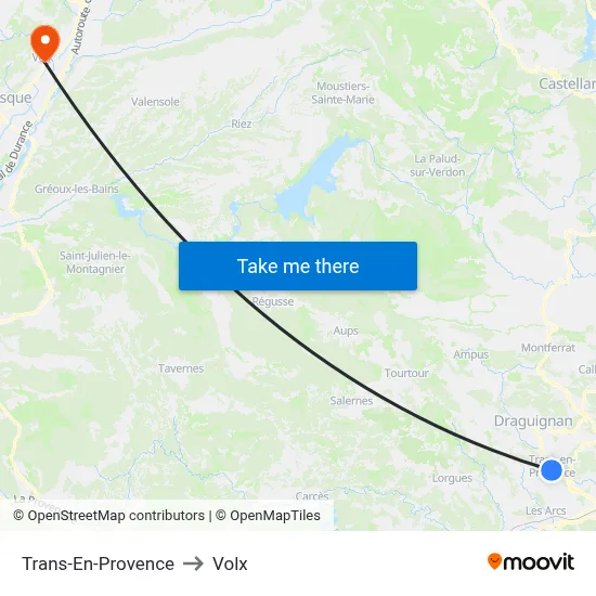 Trans-En-Provence to Volx map