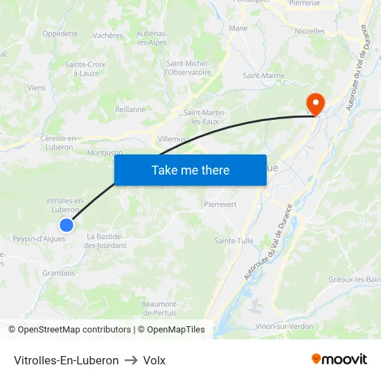 Vitrolles-En-Luberon to Volx map