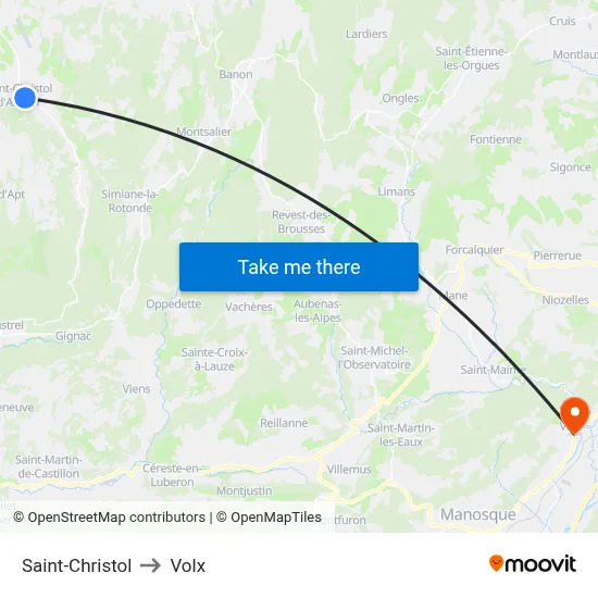 Saint-Christol to Volx map