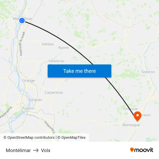 Montélimar to Volx map